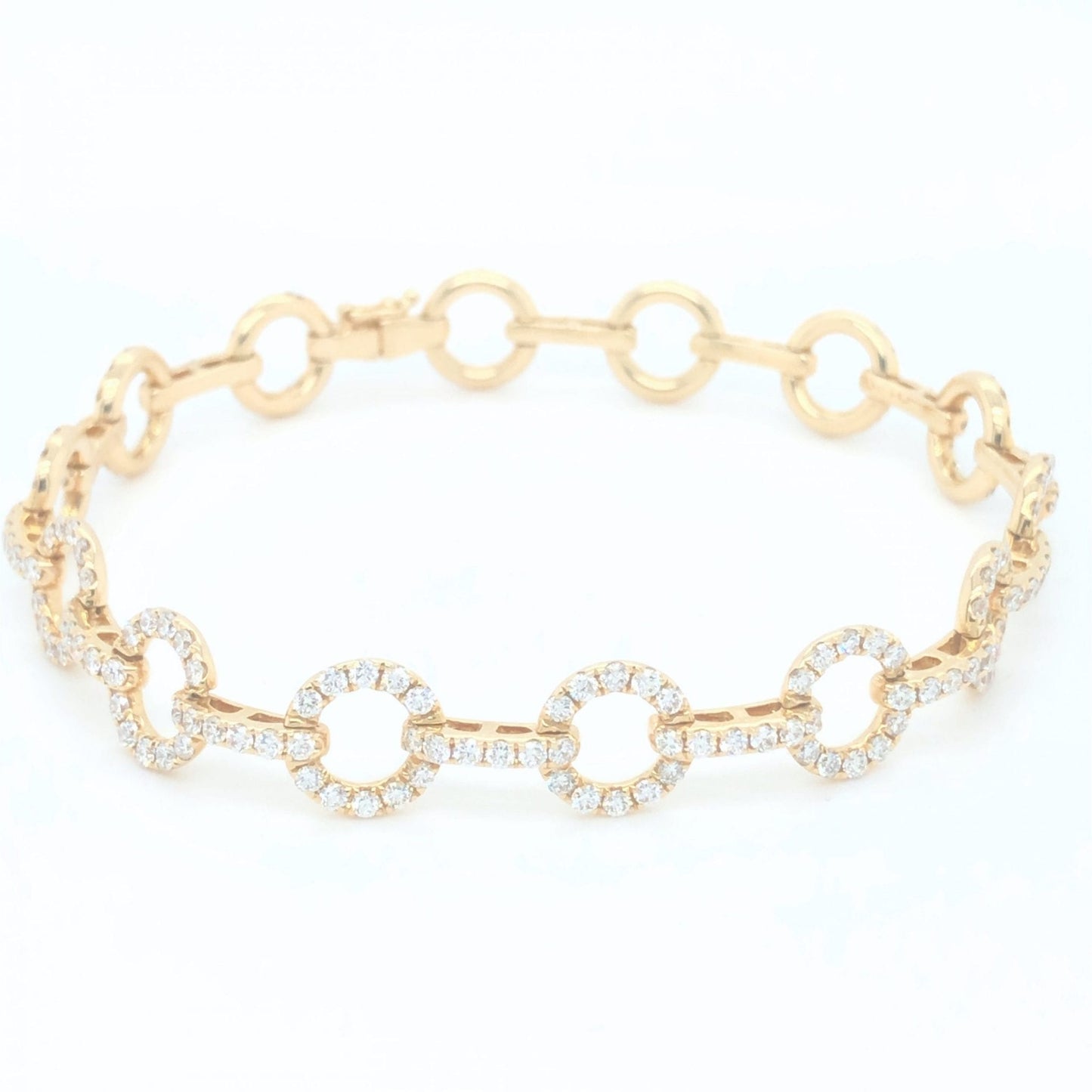 Open Diamond Circle Link Bracelet