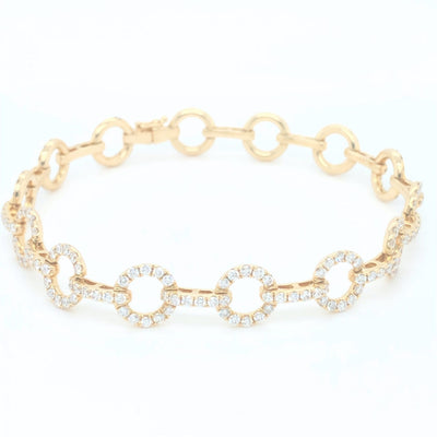 Open Diamond Circle Link Bracelet