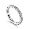 Gabriel & Co. LR4572W45JJ 14K White Gold Baguette and Round Diamond Stackable Ring