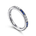 Gabriel & Co. LR4572W45SA 14K White Gold Sapphire Baguette and Diamond Stackable Ring