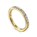 Gabriel & Co. LR4572Y45JJ 14K Yellow Gold Baguette and Round Diamond Stackable Ring