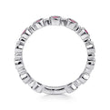 Gabriel & Co. LR4584W4JRA 14K White Gold Round Bezel Station Ruby Stackable Ring