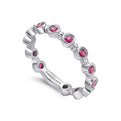 Gabriel & Co. LR4584W4JRA 14K White Gold Round Bezel Station Ruby Stackable Ring