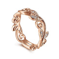 Gabriel & Co. LR4593K45JJ 14K Rose Gold Scrolling Floral Diamond Ring