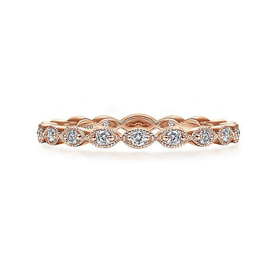 Gabriel & Co. LR4794K45JJ 14K Rose Gold Marquise Station Diamond Stackable Ring