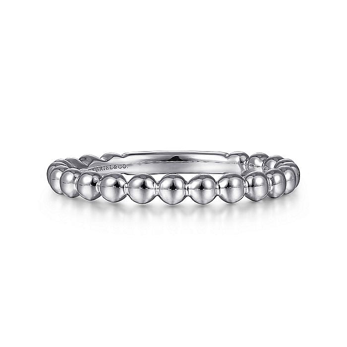 Gabriel & Co. LR4871W4JJJ 14K White Gold Bujukan Beaded Band