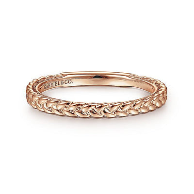 Gabriel & Co. LR4910CK4JJJ 14K Rose Gold Braided Stackable Ring