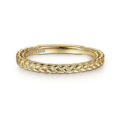 Gabriel & Co. LR4910CY4JJJ 14K Yellow Gold Braided Stackable Ring