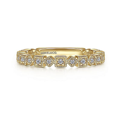 Gabriel & Co. LR4912Y45JJ 14K Yellow Gold Geometric Diamond Stackable Ring