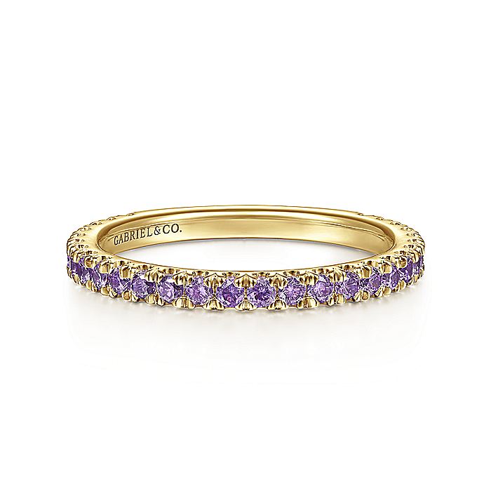 Gabriel & Co. LR50889Y4JAM 14K Yellow Gold Amethyst Stackable Ring