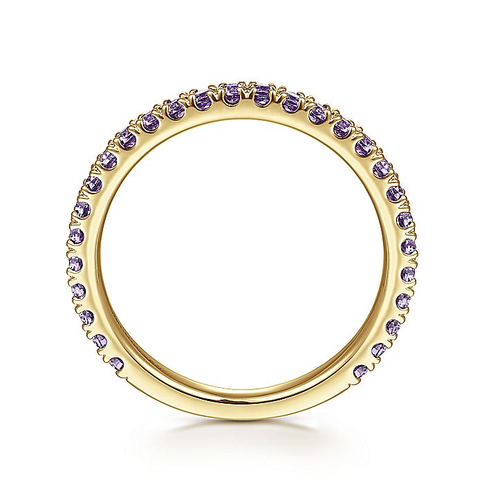 Gabriel & Co. LR50889Y4JAM 14K Yellow Gold Amethyst Stackable Ring