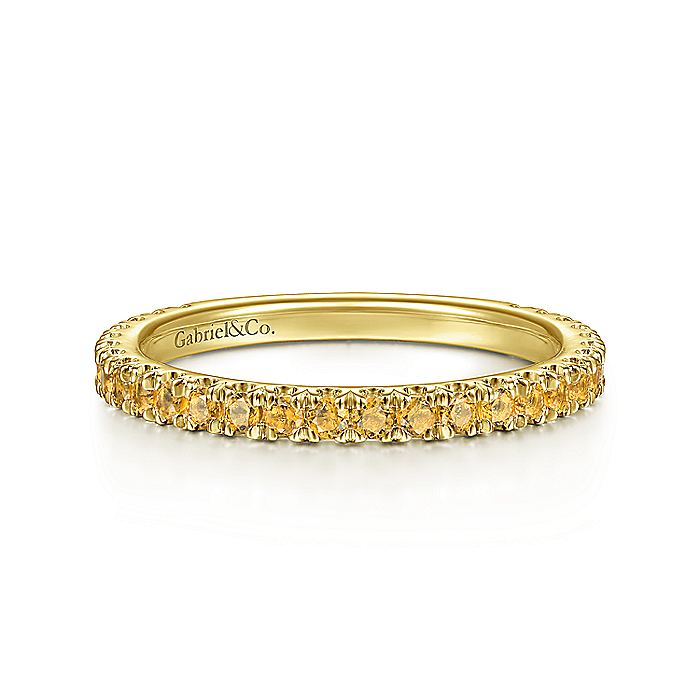 Gabriel & Co. LR50889Y4JCT 14K Yellow Gold Citrine Stacklable Ring