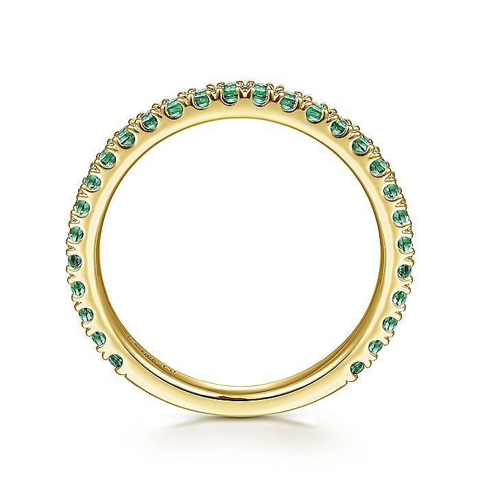 Gabriel & Co. LR50889Y4JEA 14K Yellow Gold Emerald Stacklable Ring