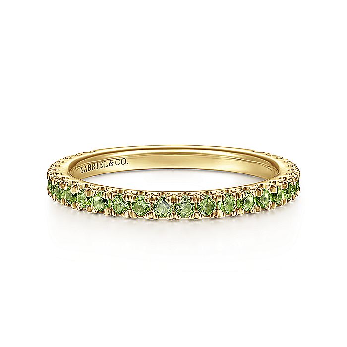 Gabriel & Co. LR50889Y4JPE 14K Yellow Gold Peridot Stackable Ring