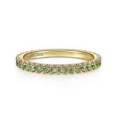 Gabriel & Co. LR50889Y4JPE 14K Yellow Gold Peridot Stackable Ring