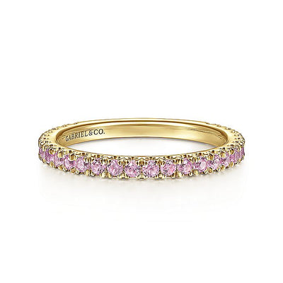 Gabriel & Co. LR50889Y4JPS 14k Yellow Gold Pink Sapphire Stackable Ring