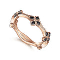 Gabriel & Co. LR50891K4JBD 14K Rose Gold Floral Black Diamond Ring