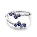 Gabriel & Co. LR51037W45SA 14K White Gold Split Sapphire and Diamond Ring