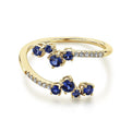 Gabriel & Co. LR51037Y45SA 14K Yellow Gold Sapphire and Diamond Open Wrap Ring