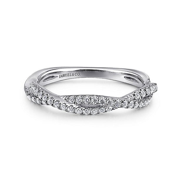 Gabriel & Co. LR51099W45JJ 14K White Gold Twisted Diamond Ring