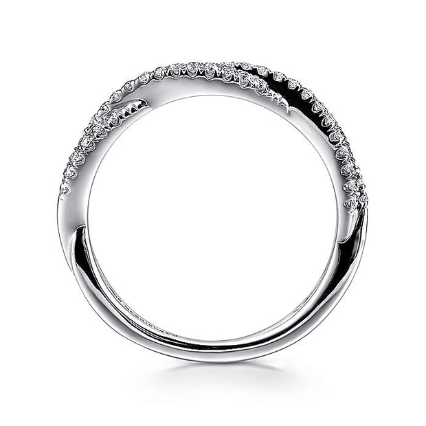 Gabriel & Co. LR51099W45JJ 14K White Gold Twisted Diamond Ring