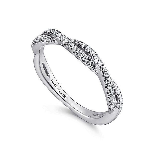 Gabriel & Co. LR51099W45JJ 14K White Gold Twisted Diamond Ring