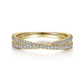 Gabriel & Co. LR51169Y45JJ 14K Yellow Gold Criss Cross Diamond Stackable Ring