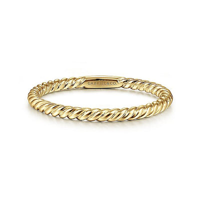 Gabriel & Co. LR51173Y4JJJ 14K Yellow Gold Twisted Rope Stackable Ring