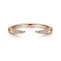 Gabriel & Co. LR51177K45JJ 14K Rose Gold Open Diamond Tipped Stackable Ring