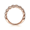 Gabriel & Co. LR51181K45JJ 14K Rose Gold Chain Link Stackable Diamond Ring