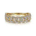 Gabriel & Co. LR51181Y45JJ 14K Yellow Gold Chain Link Stackable Diamond Ring