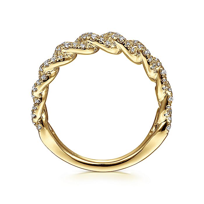 Gabriel & Co. LR51181Y45JJ 14K Yellow Gold Chain Link Stackable Diamond Ring