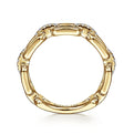 Gabriel & Co. LR51248Y45JJ 14K Yellow Gold Chain Link Ring Band with Diamond Connectors