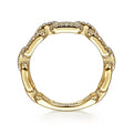 Gabriel & Co. LR51249Y45JJ 14K Yellow Gold Pavé Diamond Chain Link Ring Band