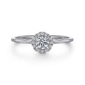 Gabriel & Co. LR51264W45JJ 14K White Gold Diamond Halo Promise Ring