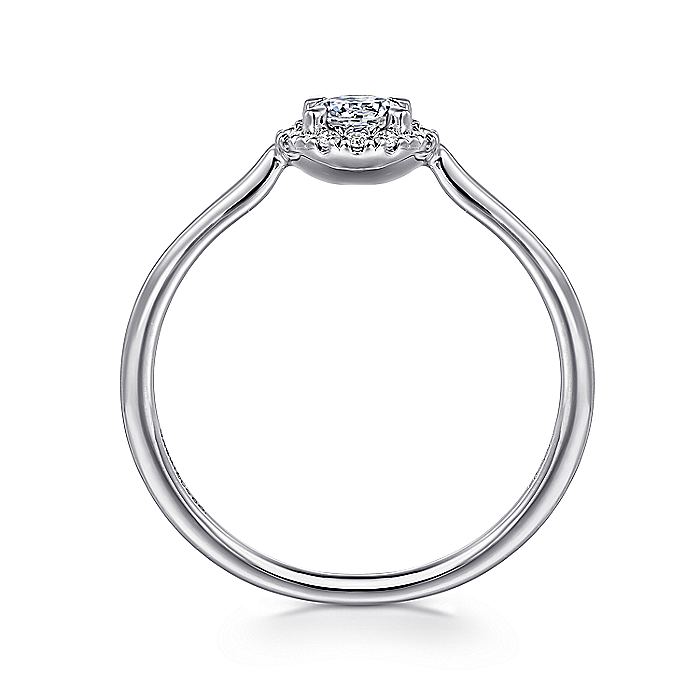 Gabriel & Co. LR51264W45JJ 14K White Gold Diamond Halo Promise Ring