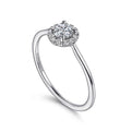 Gabriel & Co. LR51264W45JJ 14K White Gold Diamond Halo Promise Ring