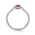 Gabriel & Co. LR51264W45RA 14K White Gold Ruby and Diamond Halo Promise Ring