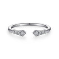 Gabriel & Co. LR51284W45JJ 14K White Gold Split Diamond Stackable Ring