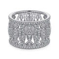 Gabriel & Co. LR51336W45JJ 14K White Gold Wide Open Pattern Diamond Ring