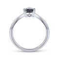 Gabriel & Co. LR51453W4525 14K White Gold Synthetic Alexandrite Diamond  Chevron Ring