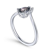 Gabriel & Co. LR51453W4525 14K White Gold Synthetic Alexandrite Diamond  Chevron Ring