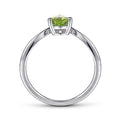 Gabriel & Co. LR51453W45PE 14K White Gold Teardrop Peridot and Diamond Chevron Ring