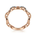 Gabriel & Co. LR51461K45JJ 14K Rose Gold Diamond Oval Link Chain Ladies Ring