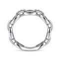 Gabriel & Co. LR51461W45JJ 14K White Gold Diamond Oval Link Chain Ladies Ring