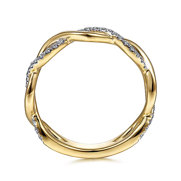 Gabriel & Co. LR51482Y45JJ 14K Yellow Gold Twisted Diamond Stackable Ring