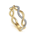 Gabriel & Co. LR51482Y45JJ 14K Yellow Gold Twisted Diamond Stackable Ring