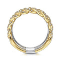 Gabriel & Co. LR51517M45JJ 14K White-Yellow Gold Wide Band Layered Diamond Easy-Stackable in size 11.4mm width