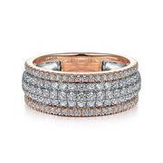 Gabriel & Co. LR51549T45JJ 14K WhiteRose Gold Pavé Diamond Ring