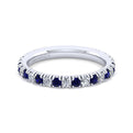 Gabriel & Co. LR51581W45SA 14K White Gold Sapphire and Diamond Stackable Band